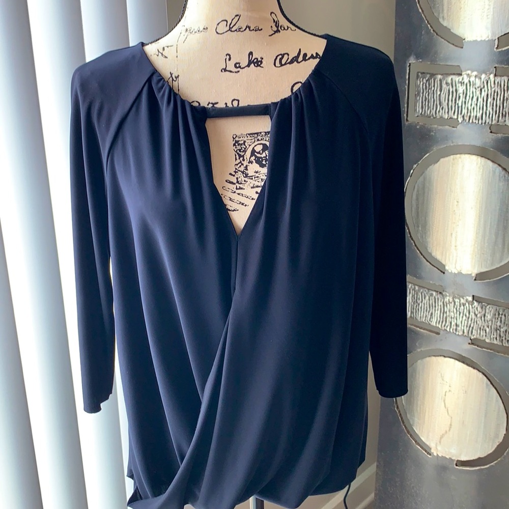 Silky swanky hi-lo gathered dress top